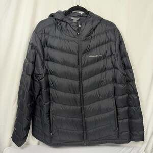 Eddie Bauer EB650 Down Hooded Puffer Jacket Black XXL